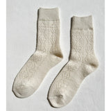Cashmere Pointelle Socks - Cream
