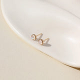Moonstone Gemstone Studs - Gold