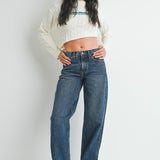 Relaxed Straight Jeans - Dark Denim