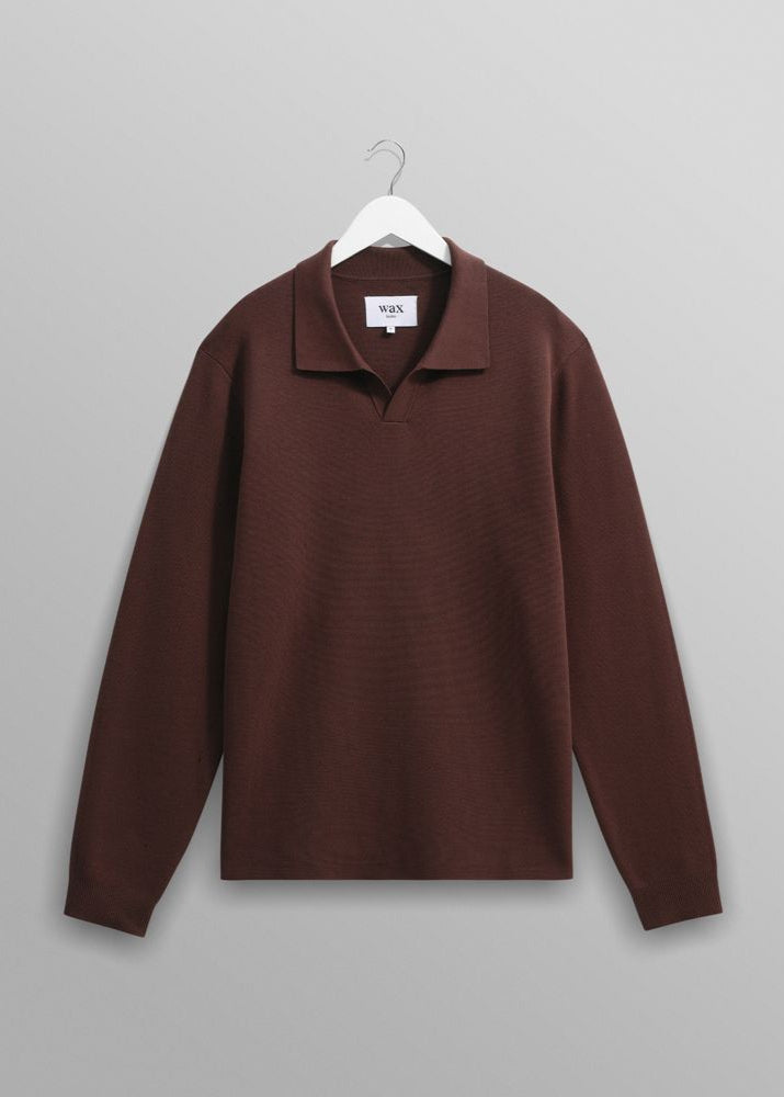 Carter Open Collar Polo - Brown