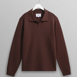 Carter Open Collar Polo - Brown