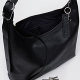 Recycled Leather Shoulder Bag - Black