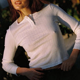 Pointelle Henley - White