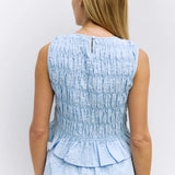 Allyson Smocked Sleeveless Blouse