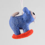 Felt Ornament - Skiing Cat