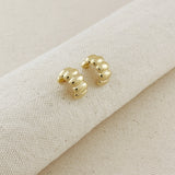 Scalloped C-Hoop Earrings - Gold
