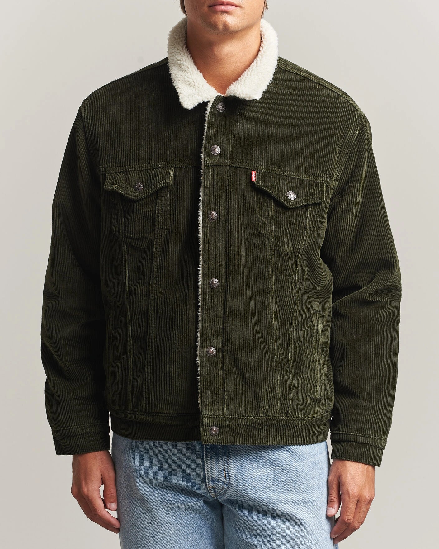 Sherpa Trucker Jacket - Olive