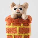 Felt Ornament - Chimney Cat