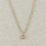 Ellipse Solitare Necklace - Gold