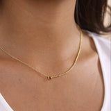 Dainty Bezel Necklace - Red