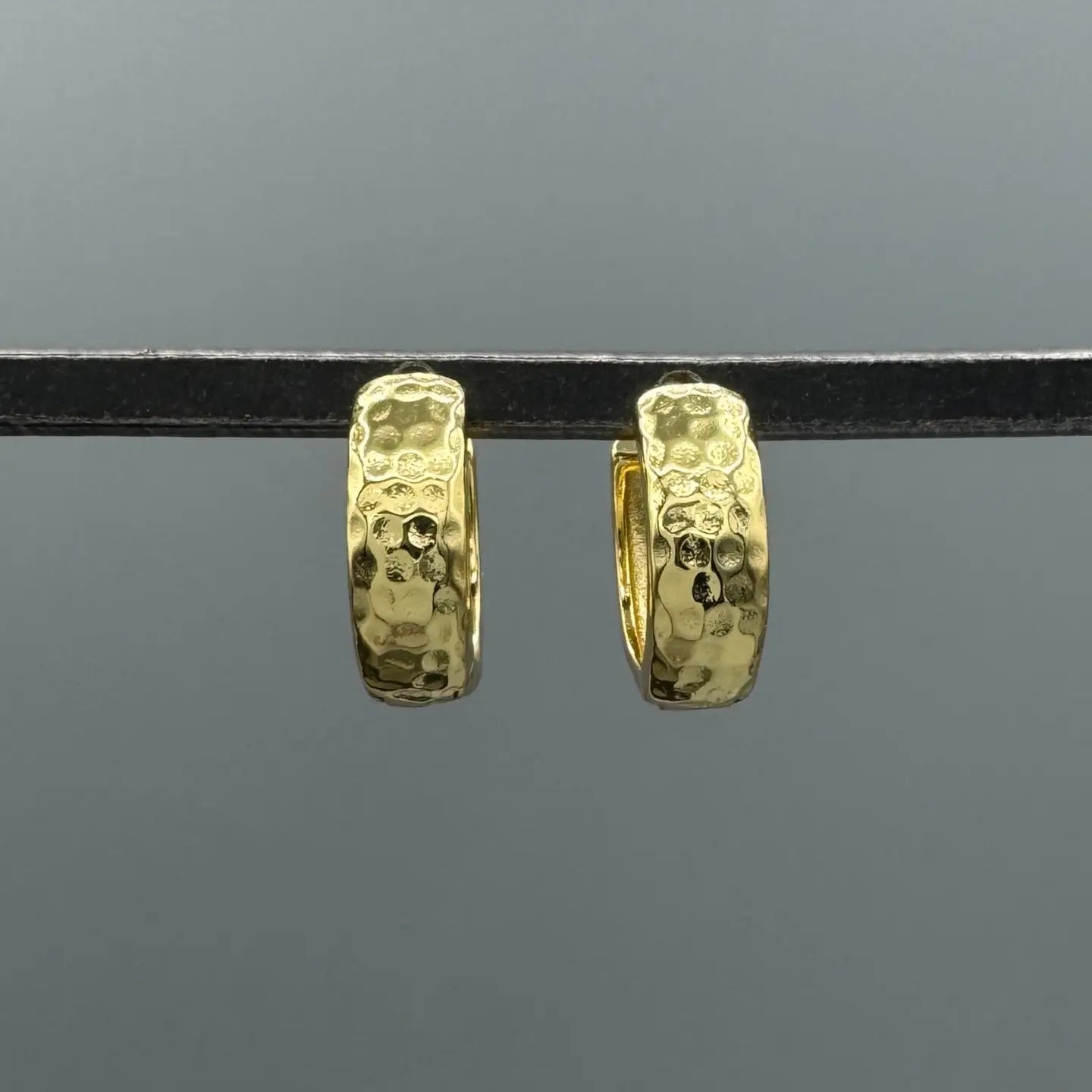 Thick Hammered Clicker Hoops - Gold