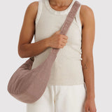 Medium Nylon Crescent Bag - Toasted Almond