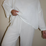 Robyn Waffled Cotton Top - Natural