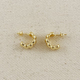 Scalloped C-Hoop Earrings - Gold