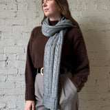 Cable Knit Scarf - Light Grey