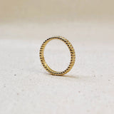 Double Banded Bead Ring - Gold
