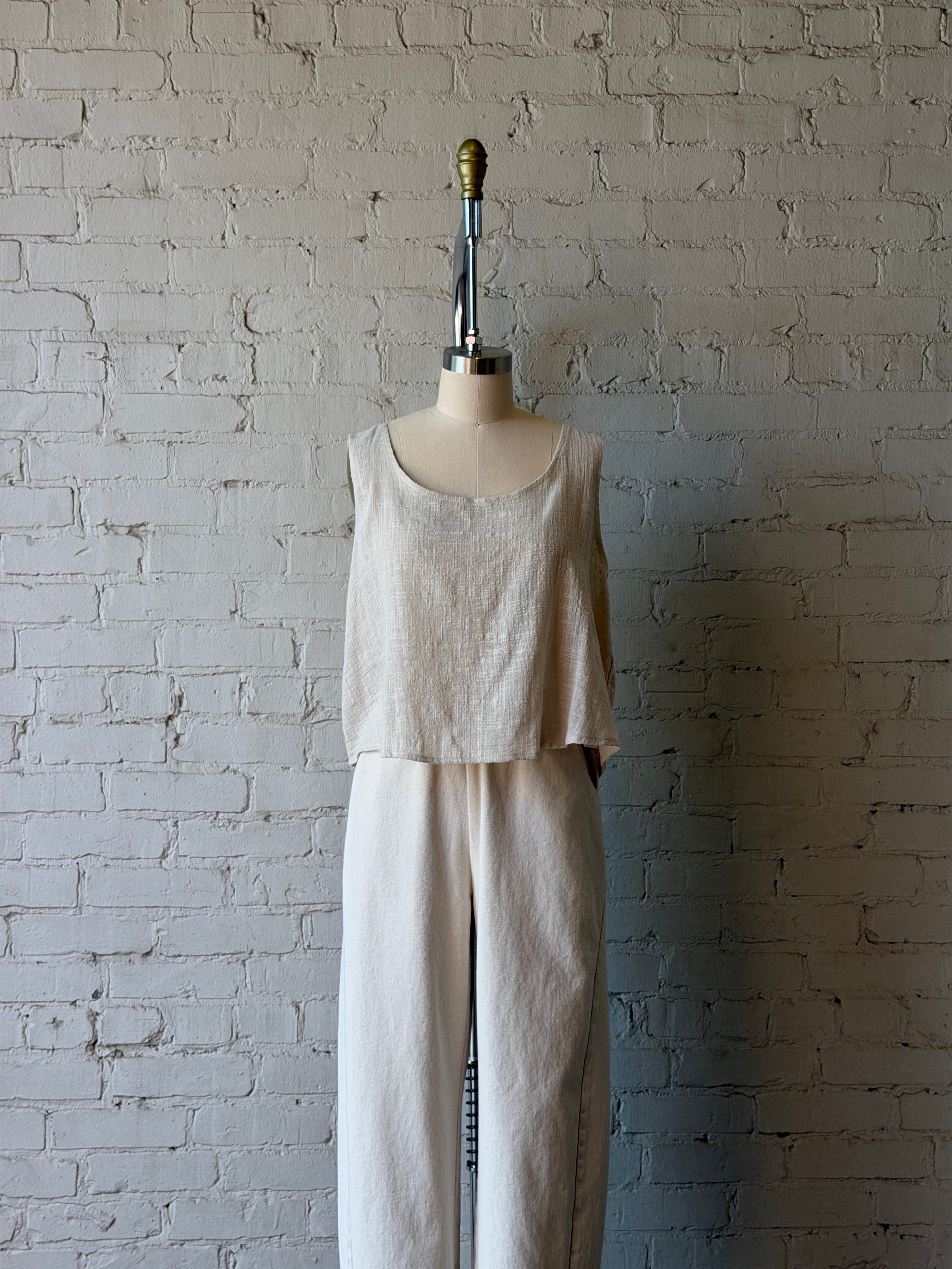 Marni Cotton Cropped Tank - Sand