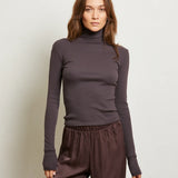 Hayden Rib Turtle Neck - Cocoa