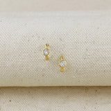 Solitaire Bezel CZ Hoops - Gold