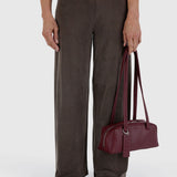 Small Recycled Leather Bowler Bag - Mahogany