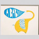 Blue Elephant Baby Card