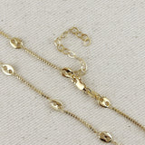 Fancy Box Chain Necklace - Gold