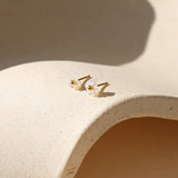 Mother Of Pearl Studs - Gold