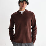 Carter Open Collar Polo - Brown