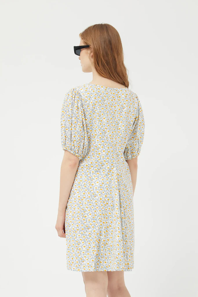 Short Floral Dress - Yellow Daisy