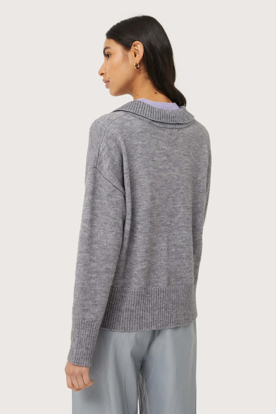 Grey Polo Neck Sweater