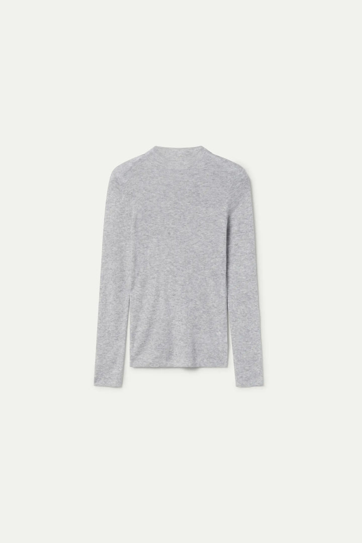 Perkins Collar Top - Grey