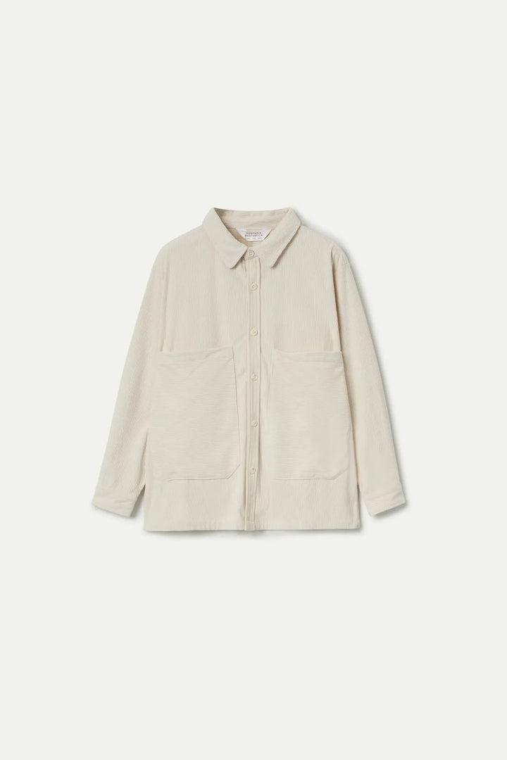 Cream Corduroy Shirt Jacket