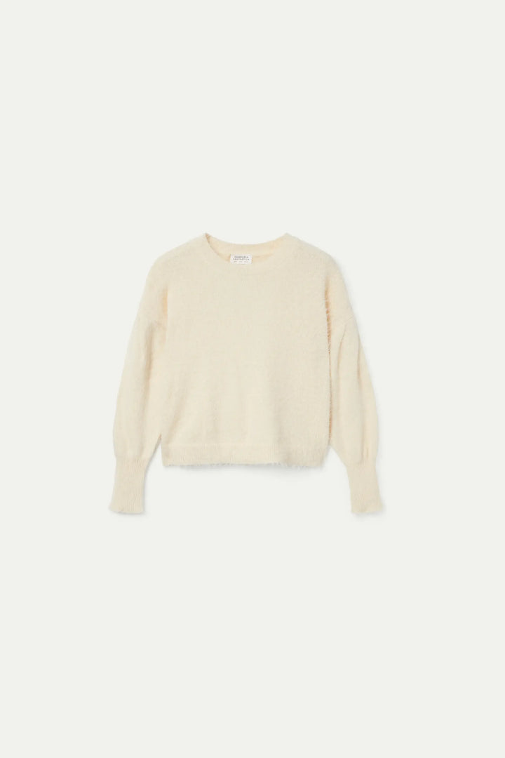 Textured Knit Sweater - White