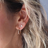 Moonstone Gemstone Studs - Gold