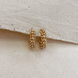 Beaded Cluster Hoops - Gold