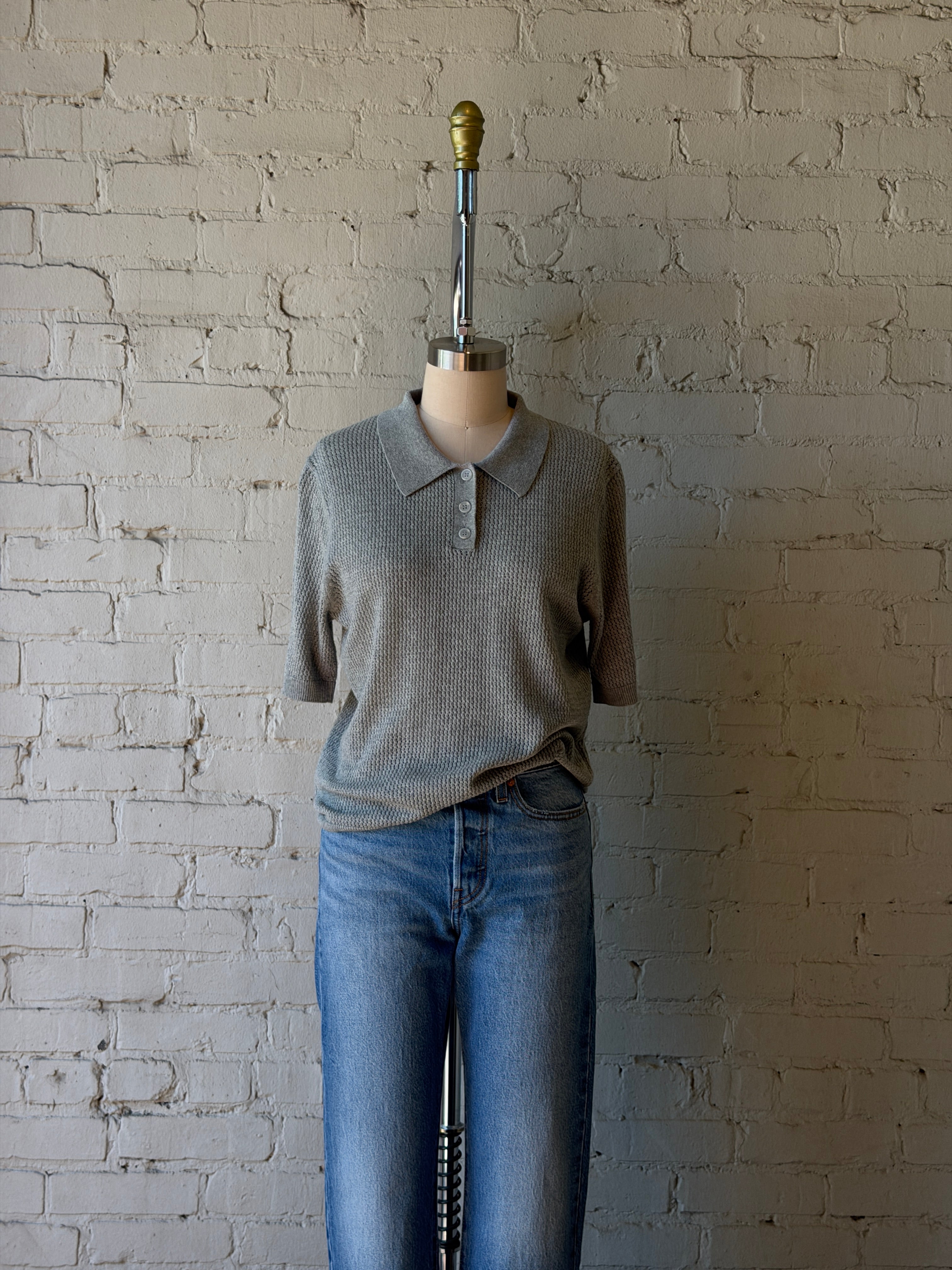 Jordan Polo Tee - Heather Grey