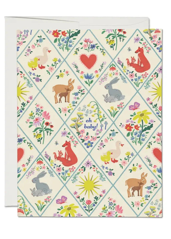 Woodland Critters Baby Card