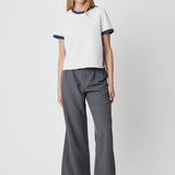 Cait Top - Heather Grey / Navy