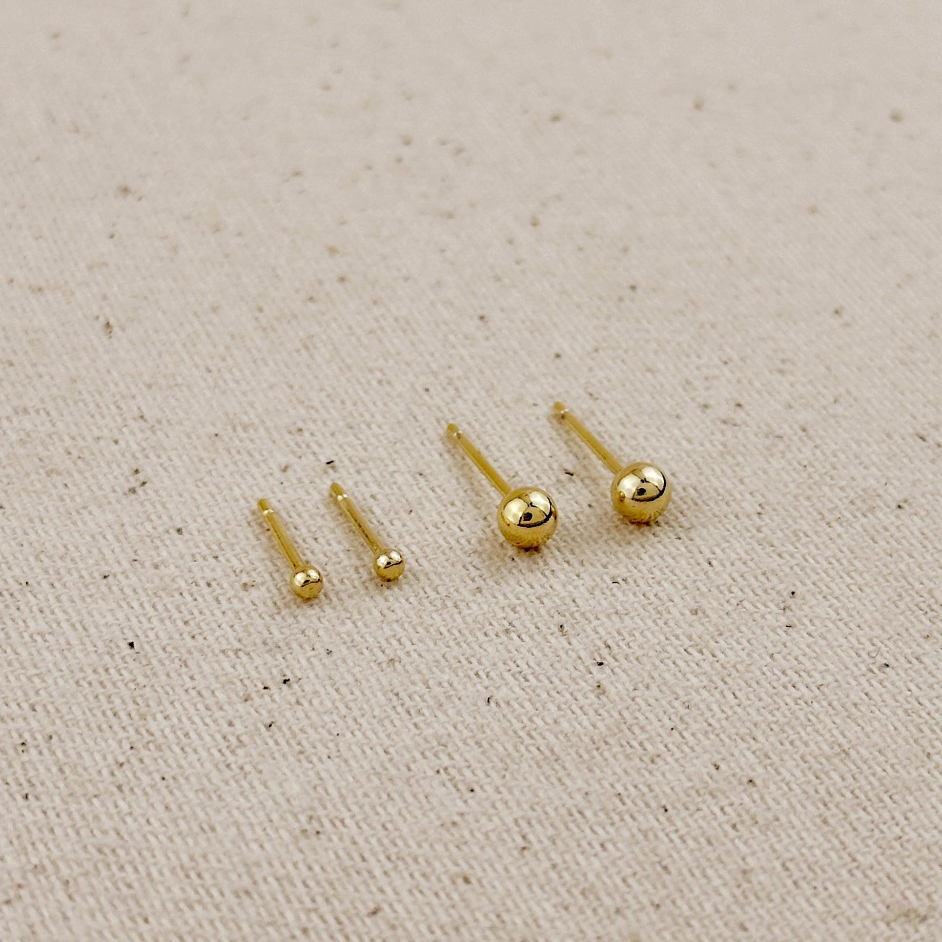 Ball Stud Earrings - Gold