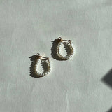 Pebble Hoop Earrings - Gold