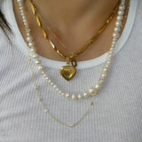 Farrah Heart Necklace - Gold