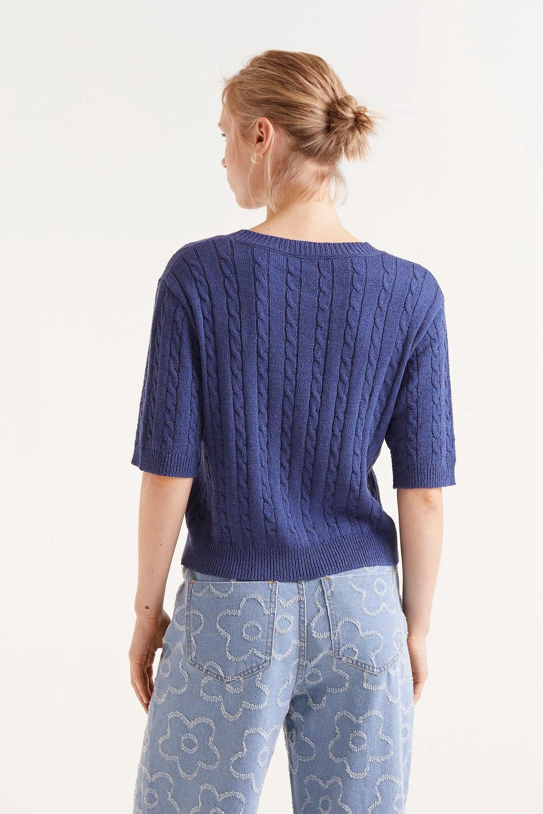 Cable Sweater - Navy Blue