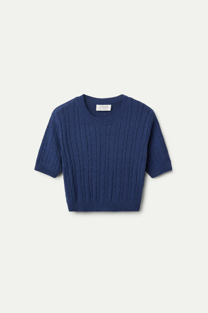 Cable Sweater - Navy Blue