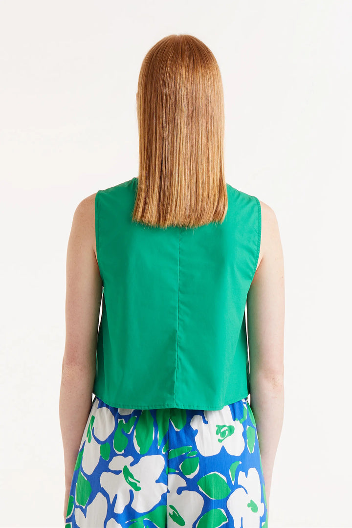 Button Tank - Green / Blue