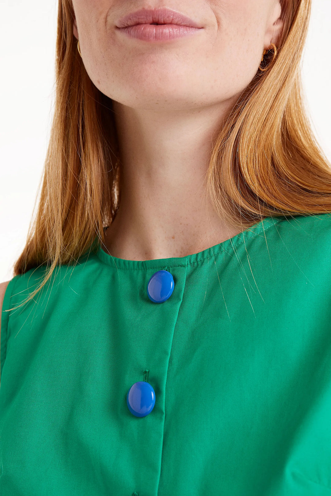 Button Tank - Green / Blue