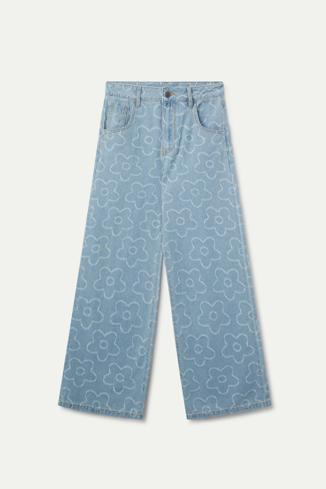 Floral Pants - Blue / Cream