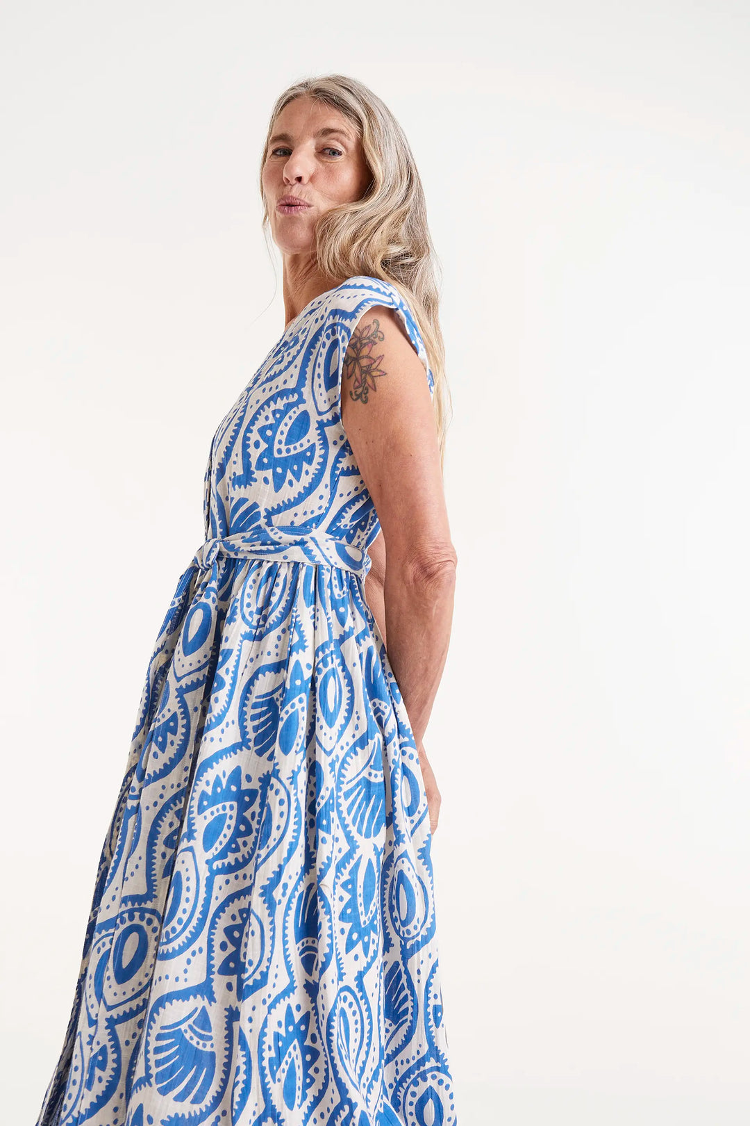 Patterned Dress - Blue