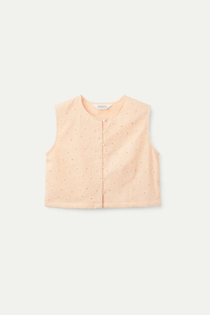 Eyelet Tank - Peach