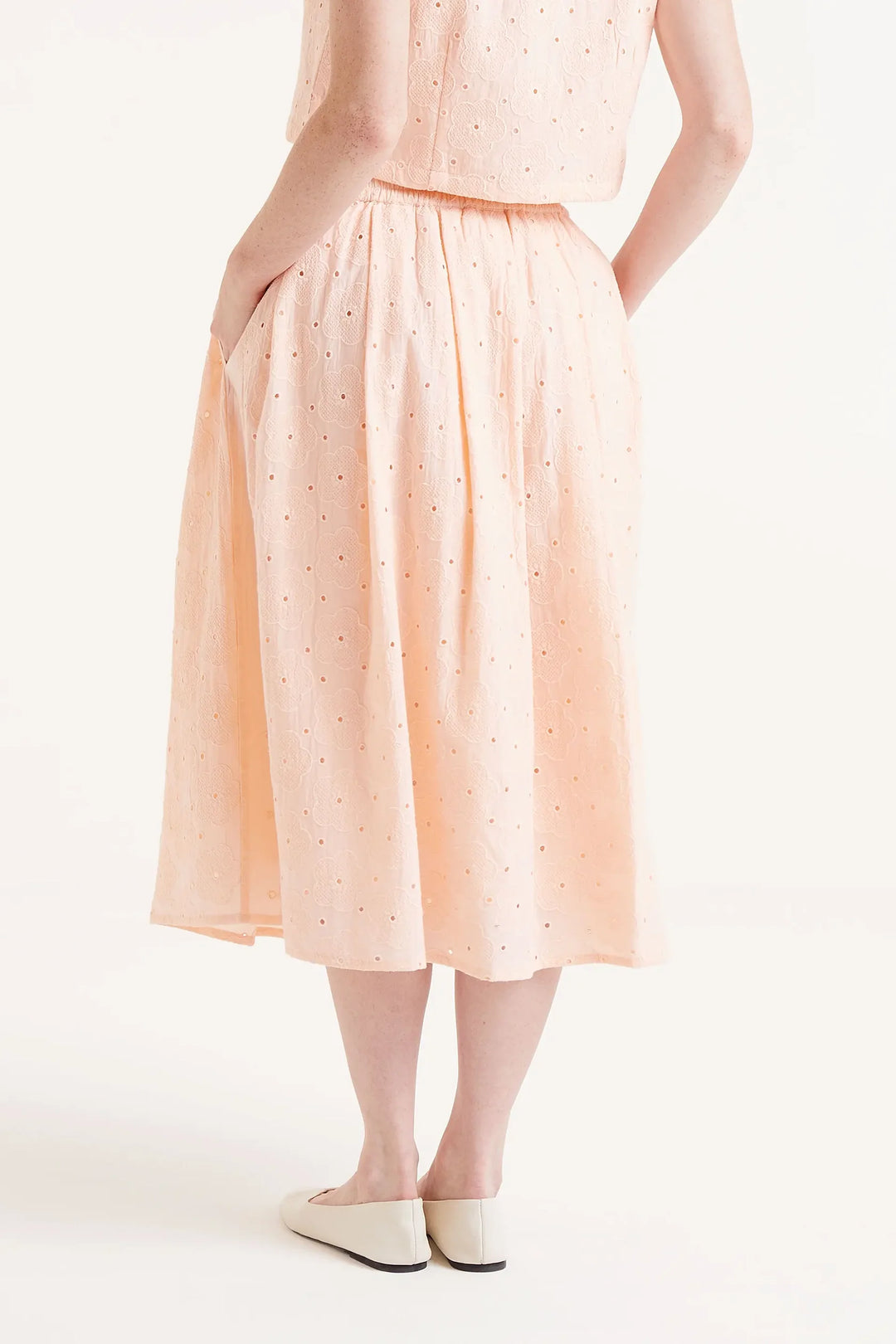 Eyelet Skirt - Peach