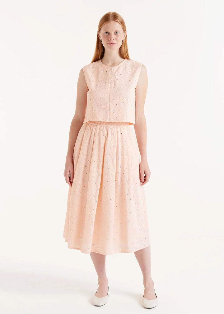 Eyelet Skirt - Peach